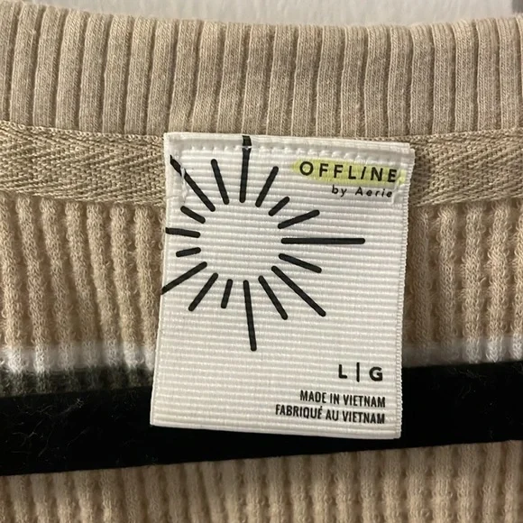 AERIE Oversized Waffle Long Sleeve Shirt - Picture 2 of 5